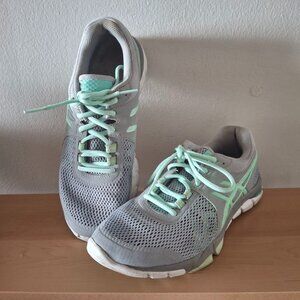Asics Fluid Axis Gel Craze Running Shoes - Grey & Mint Green - Women's Size 8